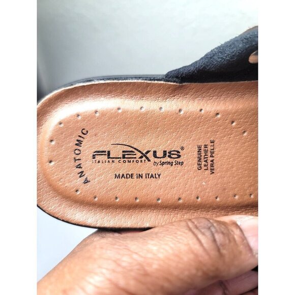 Flexus By Spring Step Anatomic Brown Nubuck Clogs With Adjustable Strap Women's - Picture 9 of 9